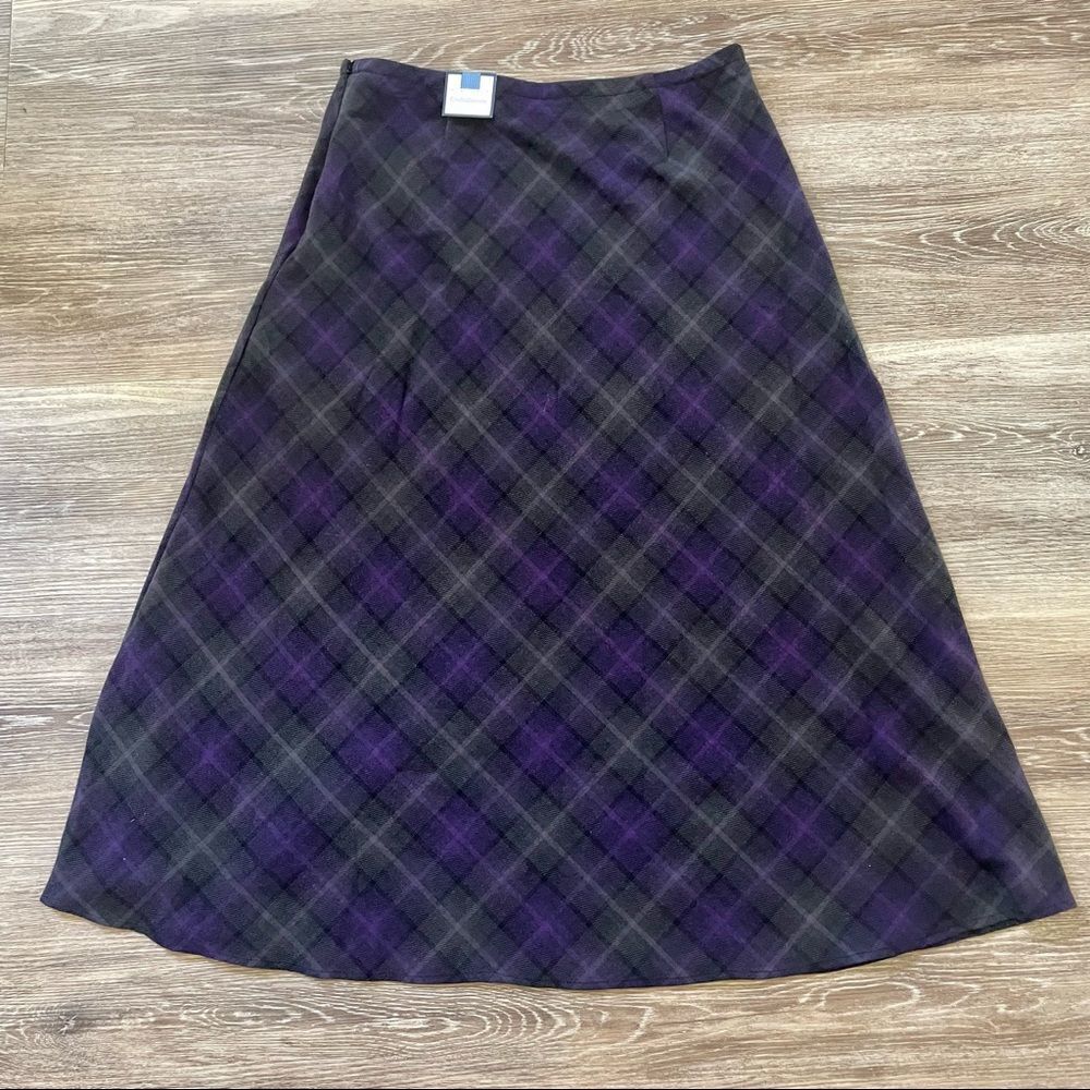 Croft & Barrow NWT purple plaid A line skirt
